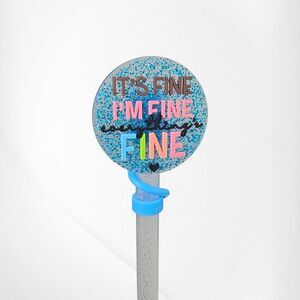 Blue Glitter Silicone 10mm Straw Topper | Fit Stanley Tumbler